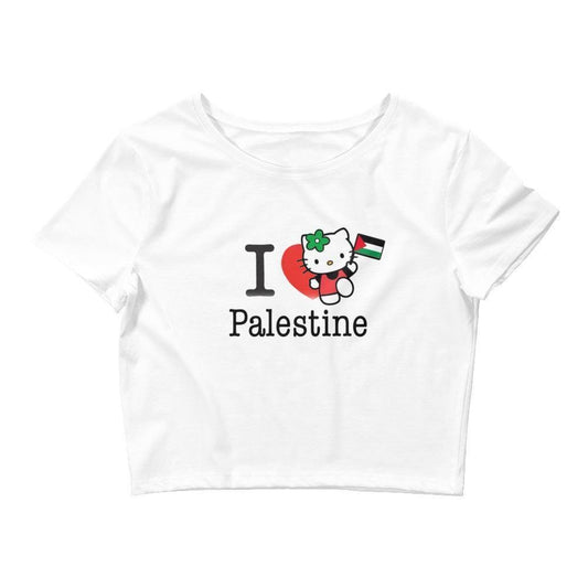 I Love Palestine Hello Kitty Crop Top