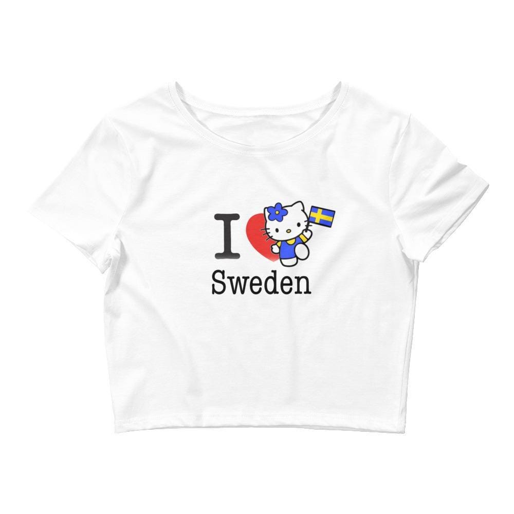 I Love Sweden Hello Kitty Crop Top