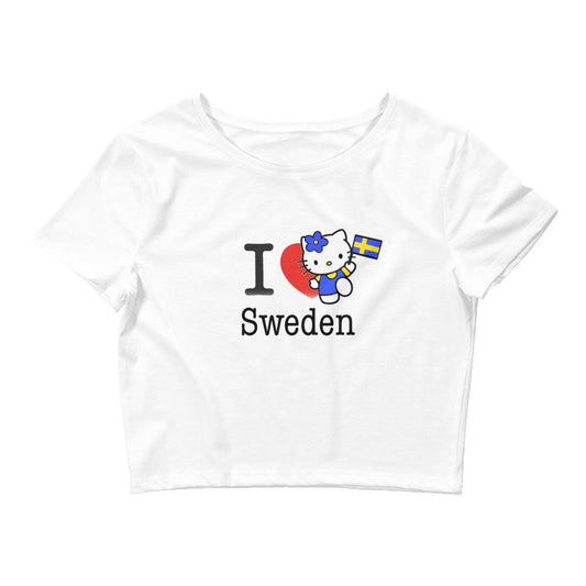 I Love Sweden Hello Kitty Crop Top