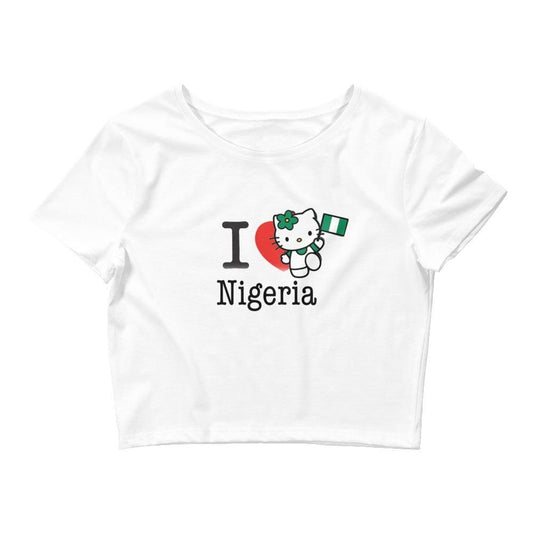 I Love Nigeria Hello Kitty Crop Top