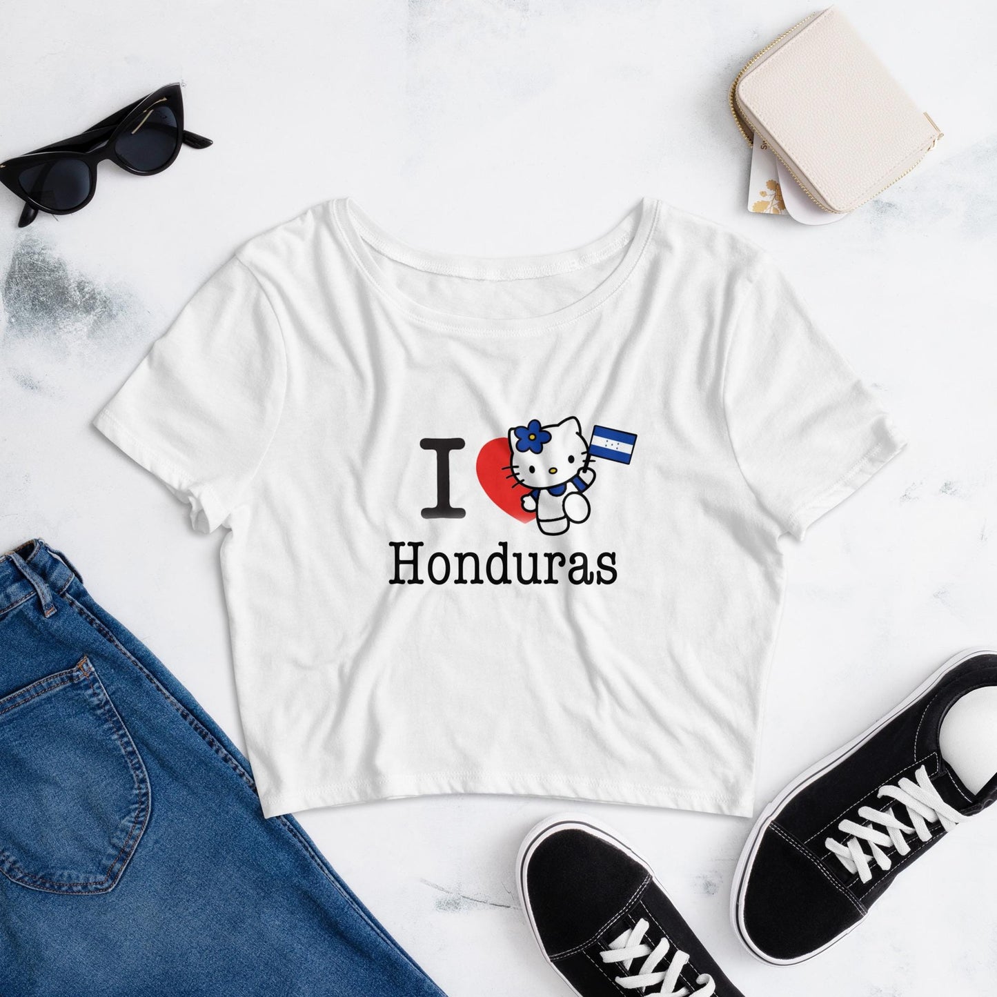 I love Honduras Kitty Crop Top
